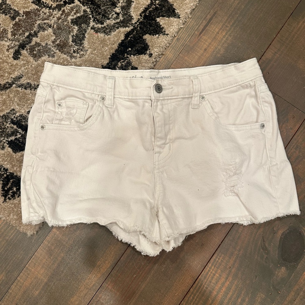 Mossimo White Boyfriend Denim Shorts